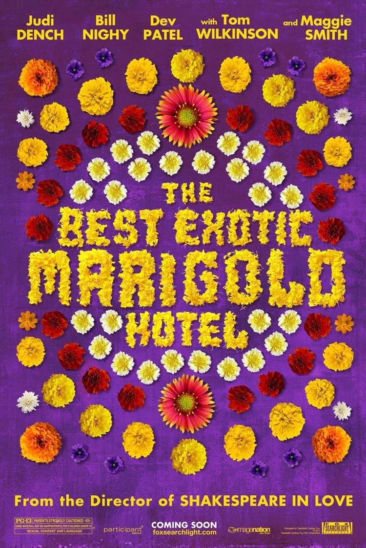 Poster promocional de The Second Best Exotic Marigold Hotel, con parte del elenco. The Second Best Exotic Marigold Hotel es dirigida por John Madden y estelarizada por Richard Gere, Bill Nighy, Maggie Smith, Judi Dench, Dev Patel, David Strathairn, Tamsin Greig, Celia Imrie, Penelope Wilton y Lillete Dubey. Y llegará a cines en 2015.