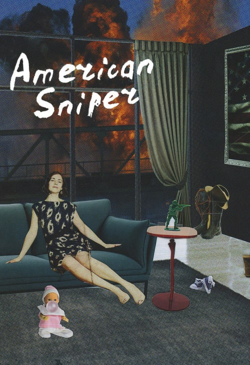 Poster de recreado en Arte Pop para la entrega de Premios Oscar. Un grupo de artistas recreo postersde cintas nominadas al Premio Oscar en Arte Pop. American Sniper es dirigida por Clint Eastwood y estelarizada por Bradley Cooper, Sienna Miller, Kyle Gallner, Ben Reed y Elise Robertson.
