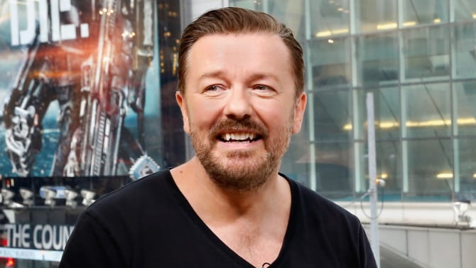 Imagen de Ricky Gervais visto en el estudio de 'Extra' en Nueva York. Ricky Gervais ha anunciado que su nuevo especial, 'Special Correspondents' llegará exclusivamente a Netflix con Eric Bana. 'Special Correspondents' es dirigido, escrito y estelarizado por Ricky Gervais, acompañado por Eric Bana.