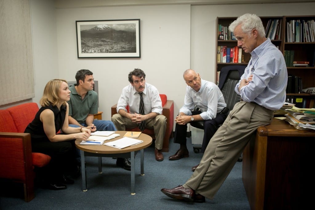 Rachel McAdams, Mark Ruffalo, Brian d'Arcy James, Michael Keaton y John Slattery protagonizan la cinta 'En Primera Plana' (Spotlight), en cines a partir del 15 de enero.