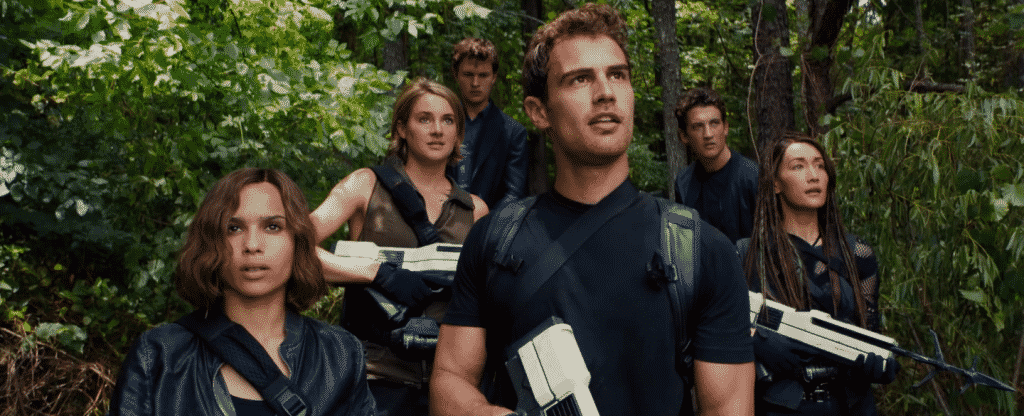 Zoe Kravitz, Shailene Woodley, Ansel Elgort, Theo James, Miles Teller, Maggie Q, en la tercera entrega de la saga Divergente, LEAL. Estreno en cines en México, 18 de marzo.