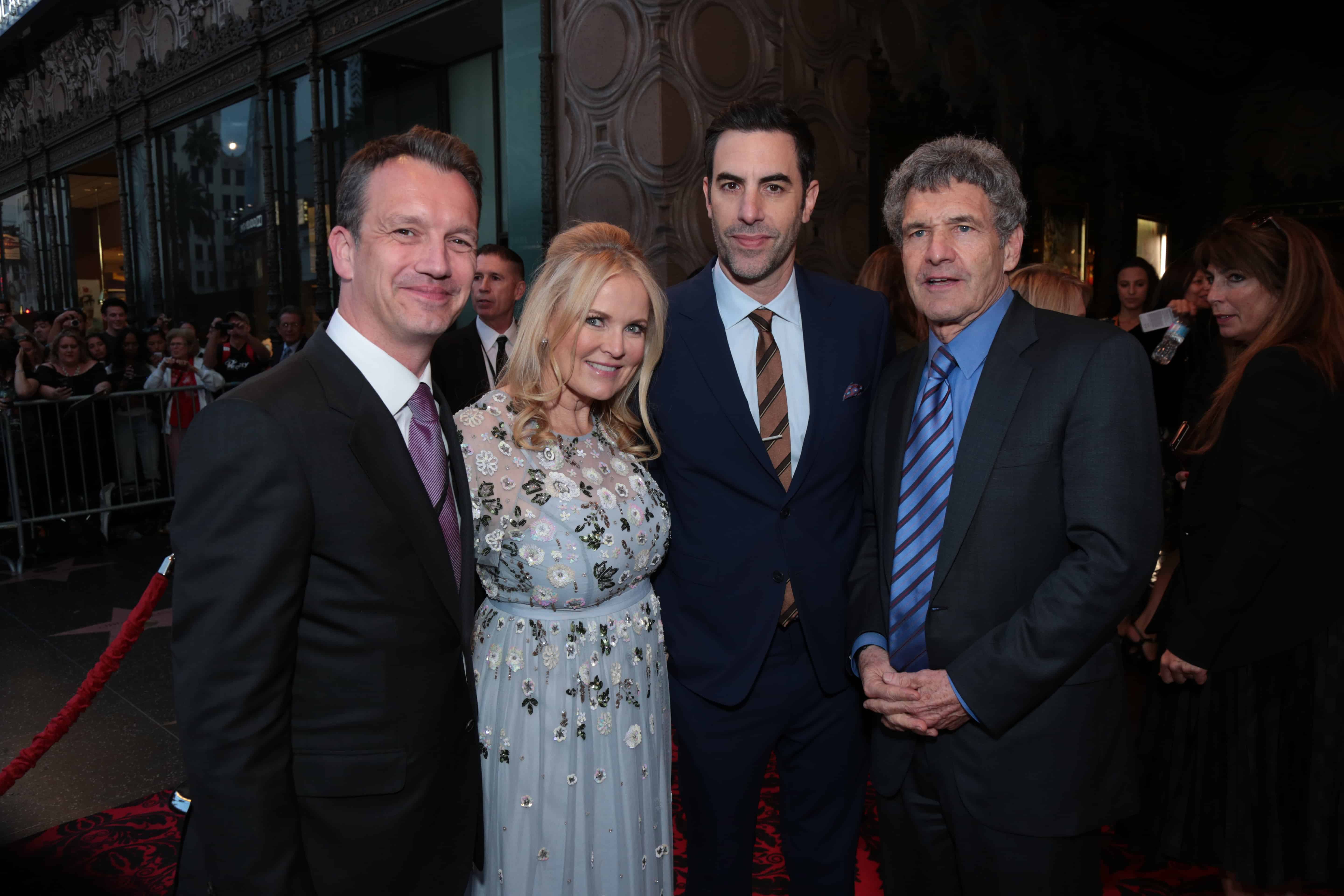 Shawn Bailey, Suzanne Todd, Sacha Baron Cohen, Alan Horn pose together at The US Premiere of Disney's "Alice Through the Looking Glass" at the El Capitan Theater in Los Angeles, CA on Monday, May 23, 2016. (Photo: Alex J. Berliner/ABImages)