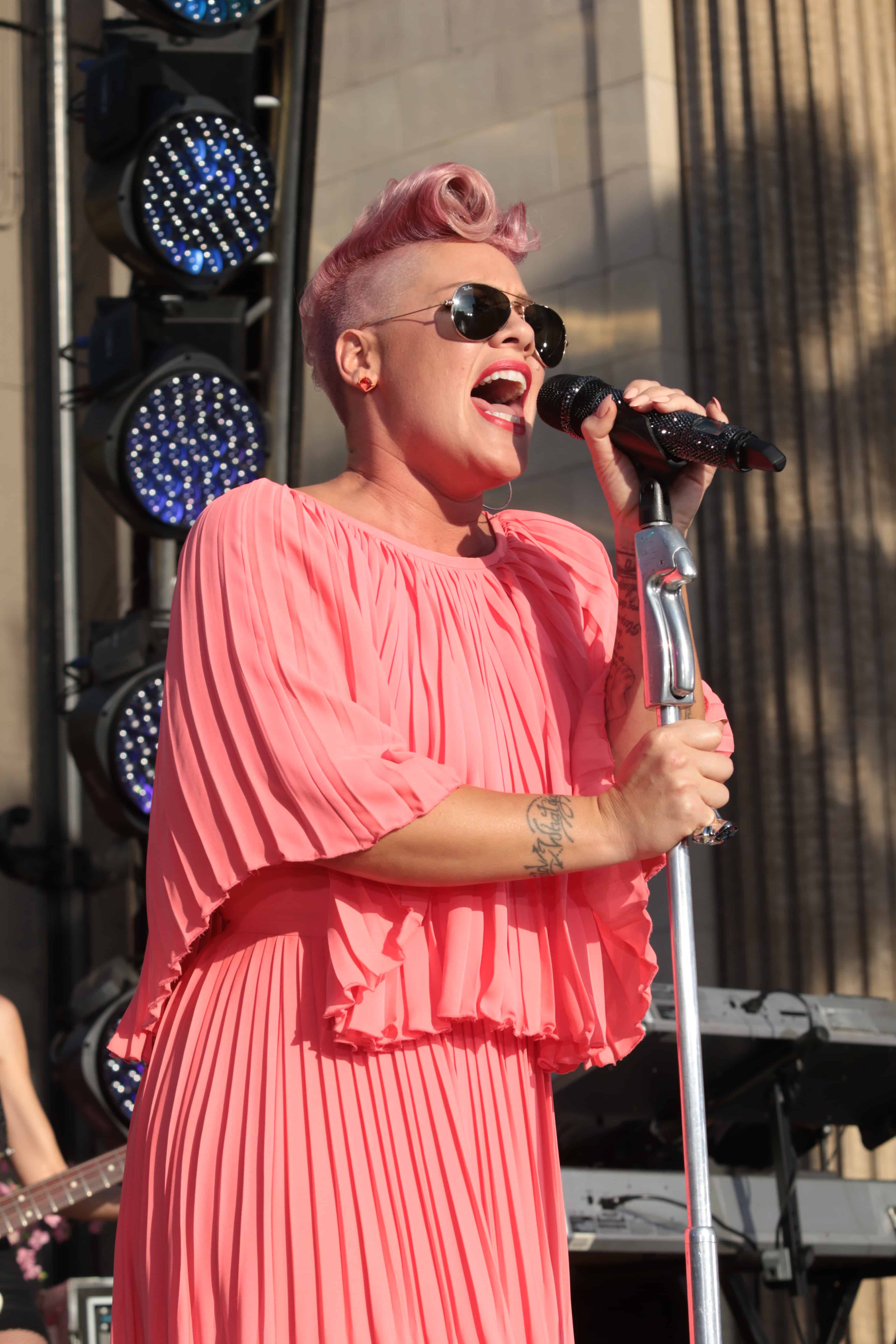 Soundtrack artist, Pink performs at the US Premiere of Disney's "Alice Through the Looking Glass" at the El Capitan Theater in Los Angeles, CA on Monday, May 23, 2016. (Photo: Alex J. Berliner/ABImages)