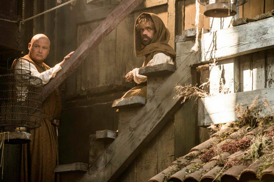 Conleth Hill as Varys and Peter Dinklage as Tyrion Lannister – photo Helen Sloan/HBO