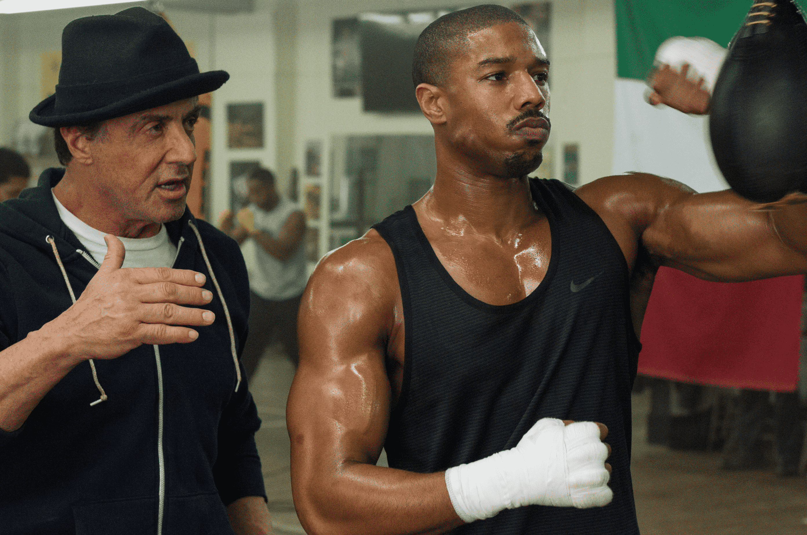 Michael B. Jordan y Sylvester Stallone en Creed