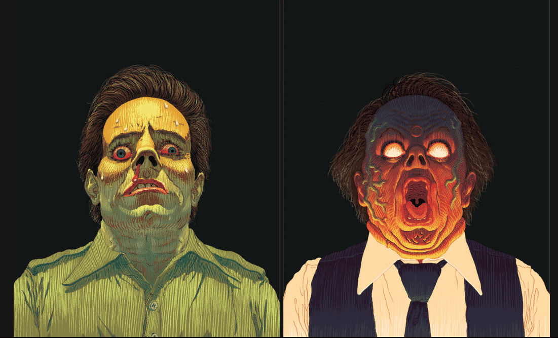 Poster de Arte Visual presentado por Vanity Fair de películas clásicas. Este: Scanners de David Cronenberg. Recreado por Connor Willumsen. Vanity Fair ha presentado 19 nuevos posters de cintas clásicas recreados con arte visual. Criterion Collection ha perfeccionado el arte de comisariado y revitalizado las más influyentes y duraderas cintas en la historia del cine. Esto con 19 posters clásicos.