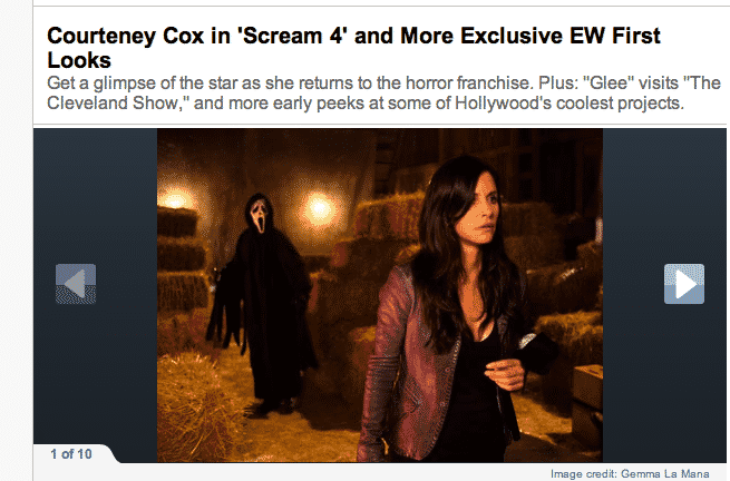 Courteney Cox en la primera foto de SCREAM 4 / ew.com